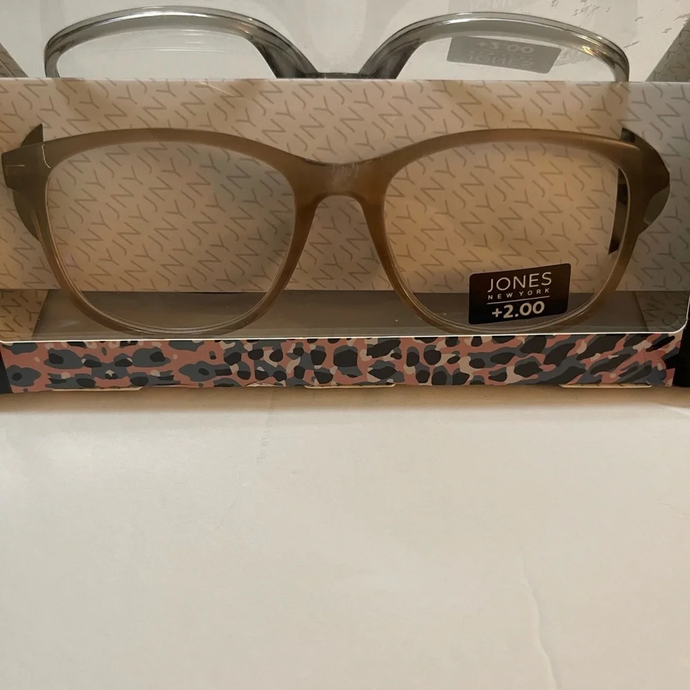 Jones New York Designer Reading Glasses 3 Pieces +2.00 New